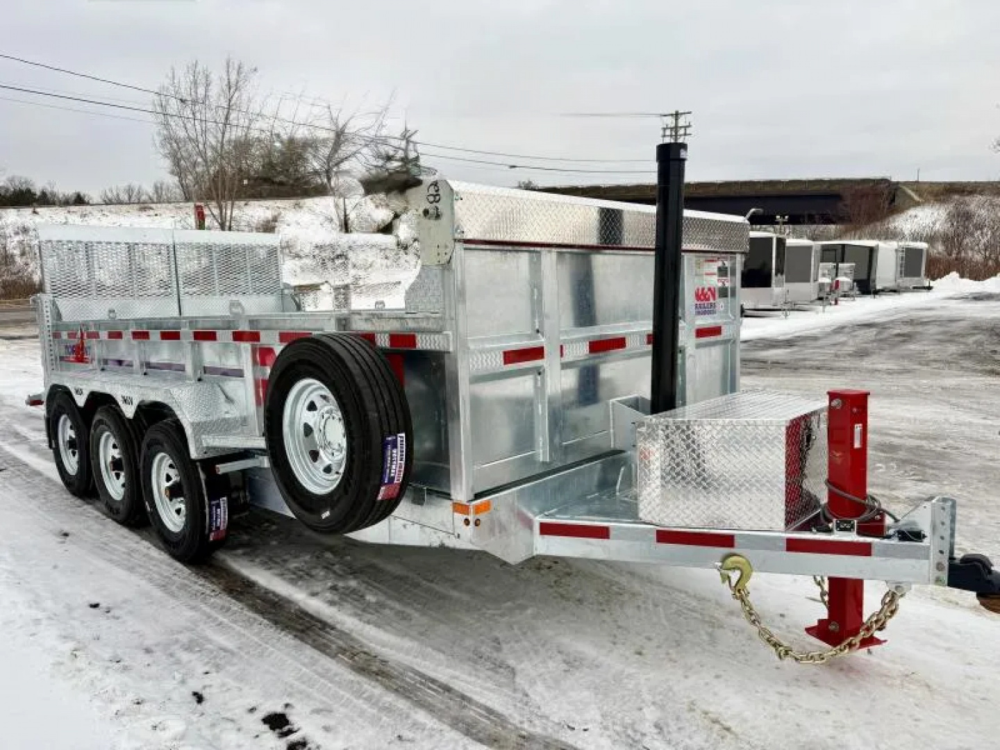 New 2026 N&N 7X16 Galvanized Tri-axle Dump Trailer 21K