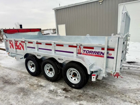 New 2026 N&N 7X16 Galvanized Tri-axle Dump Trailer 21K