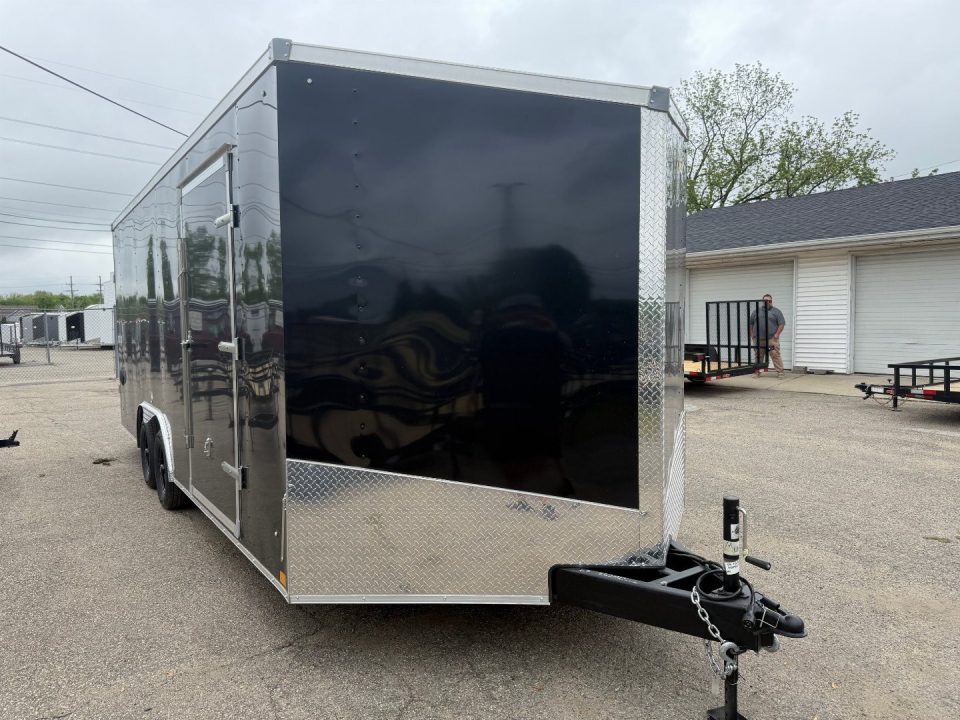 New 2026 Stealth 8.5 x 18 Enclosed Car Hauler with Ramp 7K GVW with 7ft interior DAMAGED !!!