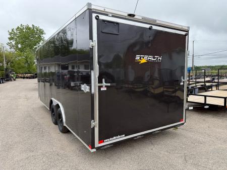 New 2026 Stealth 8.5 x 18 Enclosed Car Hauler with Ramp 7K GVW with 7ft interior DAMAGED !!!