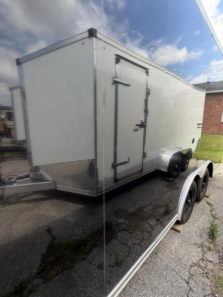 New 2026 Stealth 8.5 x 18 Enclosed Car Hauler with Ramp 7K GVW with 7ft interior DAMAGED !!!
