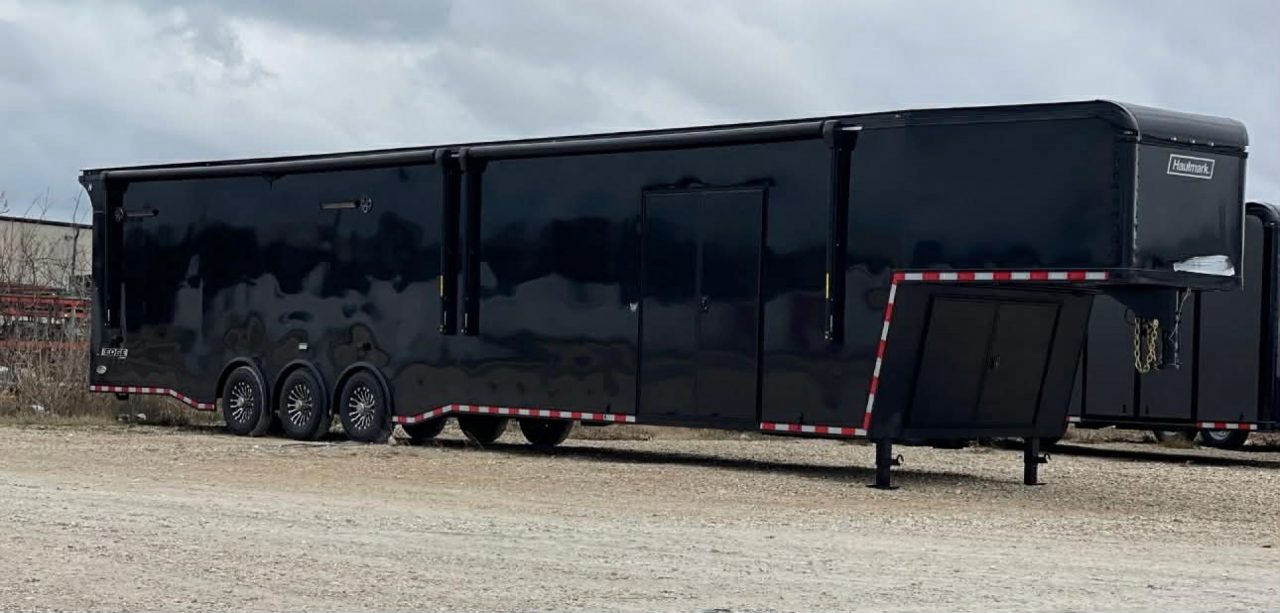 New 2026 Haulmark GOOSENECK 8.5X48 Car / Racing Trailer TWO ELECTRIC AWNINGS