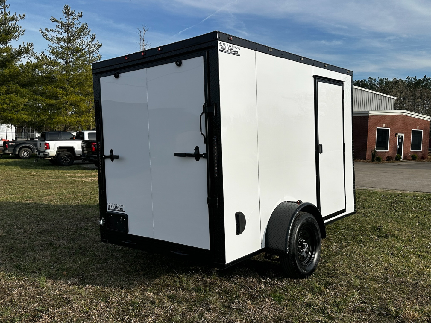 New 2026 Luxe 6X10 -Enclosed Trailer -3500LB Single Axle -White Poly - Blackout