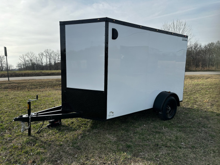 New 2026 Luxe 6X10 -Enclosed Trailer -3500LB Single Axle -White Poly - Blackout