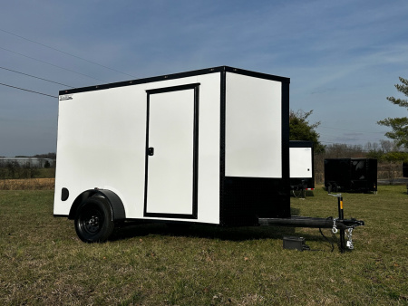 New 2026 Luxe 6X10 -Enclosed Trailer -3500LB Single Axle -White Poly - Blackout