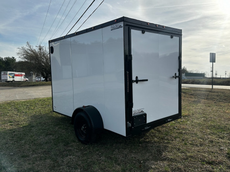 New 2026 Luxe 6X10 -Enclosed Trailer -3500LB Single Axle -White Poly - Blackout