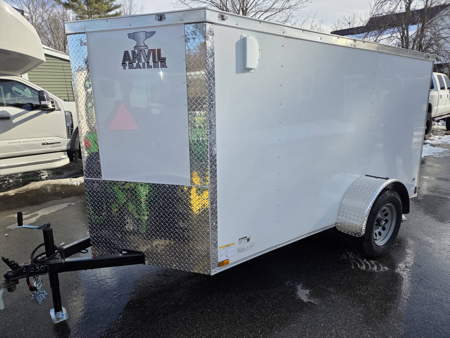 New 2026 Anvil 5x10 cargo trailer with rear ramp white Cargo / Enclosed Trailer