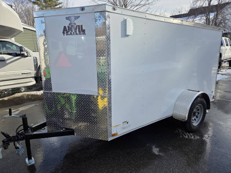 New 2026 Anvil 5x10 cargo trailer with rear ramp white Cargo / Enclosed Trailer