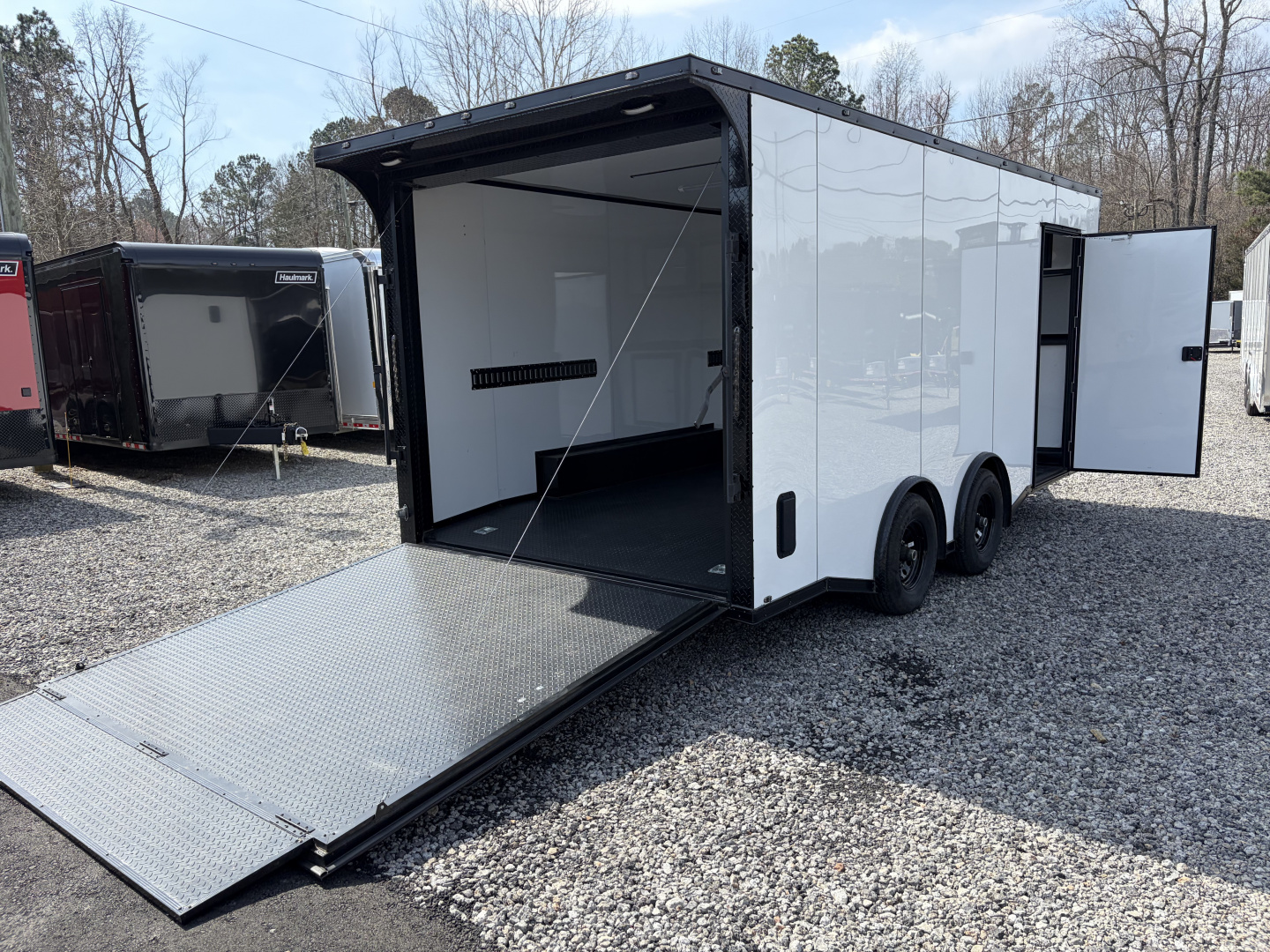 Used 2025 18' PowerLine Race Trailer, Finished Race Interior, Air Condition, 10K GVWR, Spread Axles