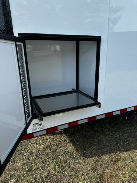 New 2026 Rock Solid Cargo 8.5x32 Bathroom/Race Trailer- Finished Interior-FLAT FRONT-7000LB Triple Torsion - 4X6 Escape Door - 25ft Awning