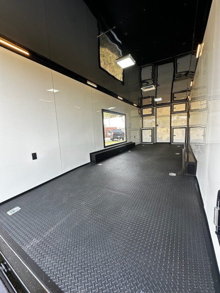 New 2026 Rock Solid Cargo 8.5x32 Bathroom/Race Trailer- Finished Interior-FLAT FRONT-7000LB Triple Torsion - 4X6 Escape Door - 25ft Awning