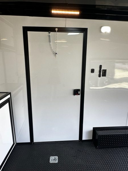 New 2026 Rock Solid Cargo 8.5x32 Bathroom/Race Trailer- Finished Interior-FLAT FRONT-7000LB Triple Torsion - 4X6 Escape Door - 25ft Awning