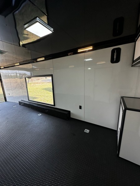 New 2026 Rock Solid Cargo 8.5x32 Bathroom/Race Trailer- Finished Interior-FLAT FRONT-7000LB Triple Torsion - 4X6 Escape Door - 25ft Awning