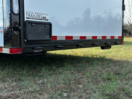 New 2026 Rock Solid Cargo 8.5x32 Bathroom/Race Trailer- Finished Interior-FLAT FRONT-7000LB Triple Torsion - 4X6 Escape Door - 25ft Awning