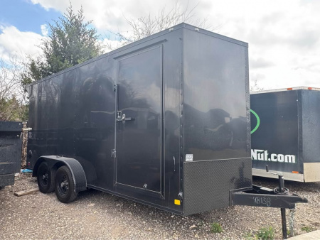 Used USED 2023 Continental Cargo 7X16 Cargo / Enclosed Trailer REAR WING & BLACKOUT PACKAGE!