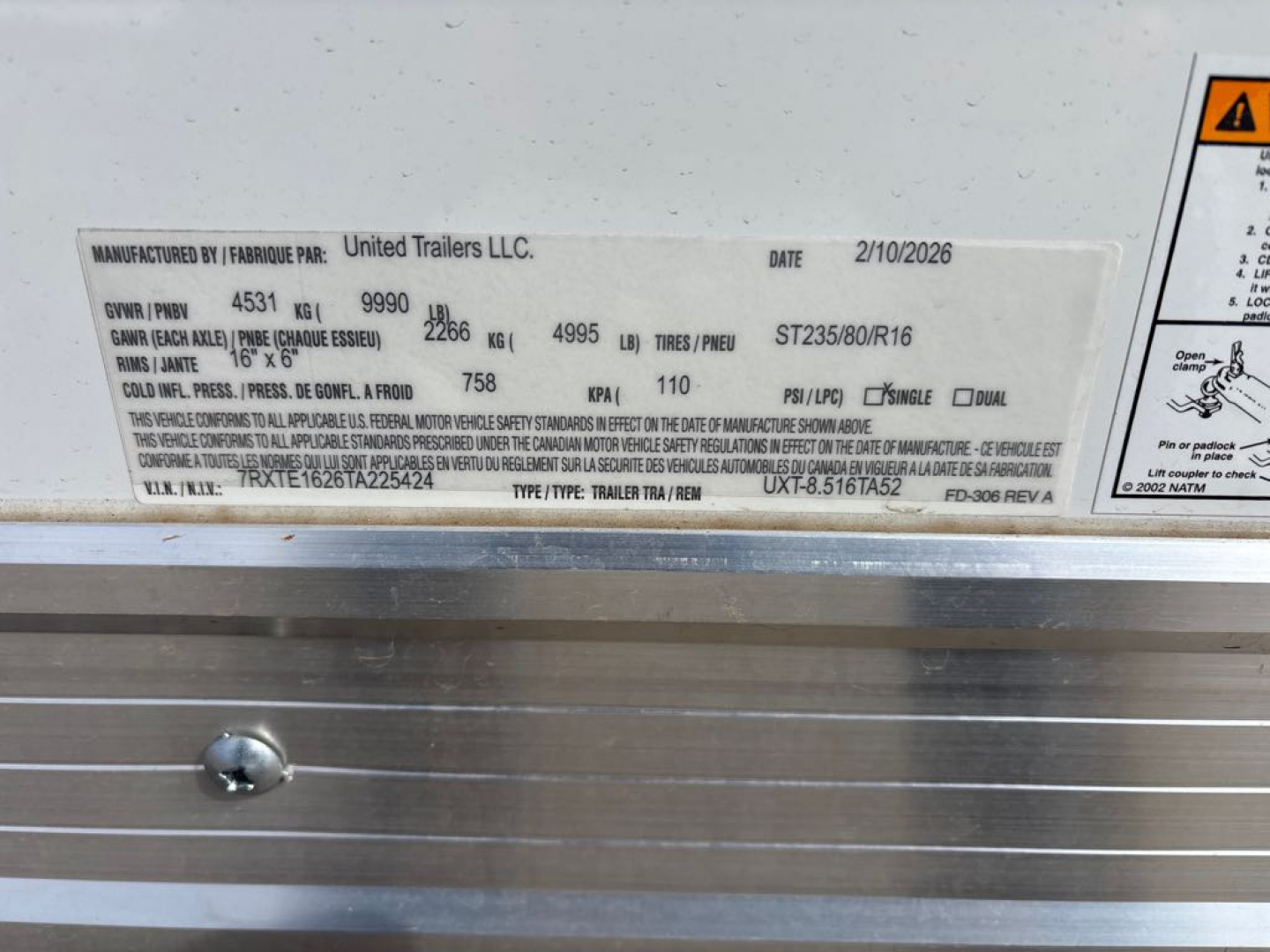 New 2026 United Trailers UXT-8.516TA52 Car / Racing Trailer