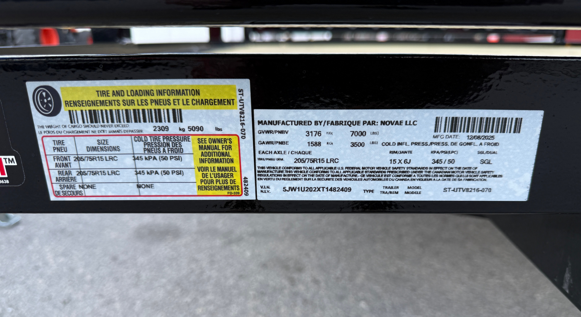 New 2026 Sure-Trac 7x16 Tube Top ATV 7K Utility Trailer