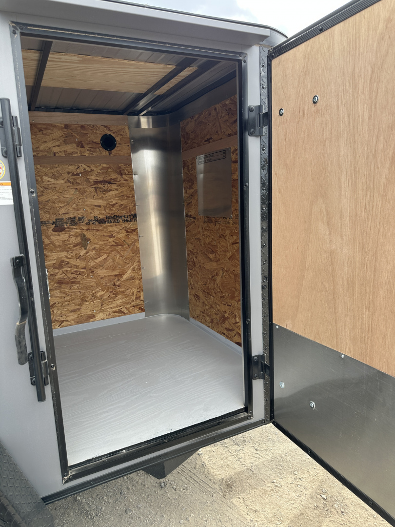 New 2026 Cargo Craft 5'x8'x5' Elite Flat Nose Matte Charcoal Gray Enclosed Cargo / Enclosed Trailer