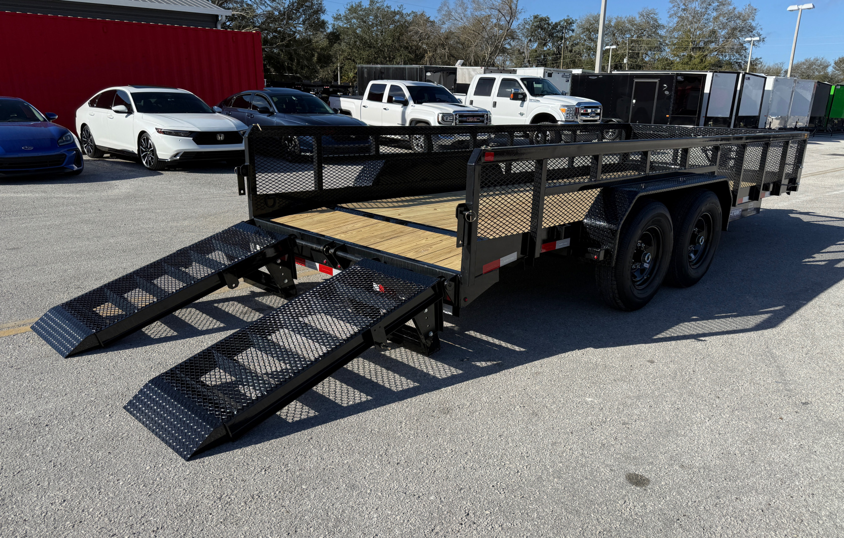 New 2026 Sure-Trac 7x18 (16+2) Tube Top Beavertail 14K Utility Trailer