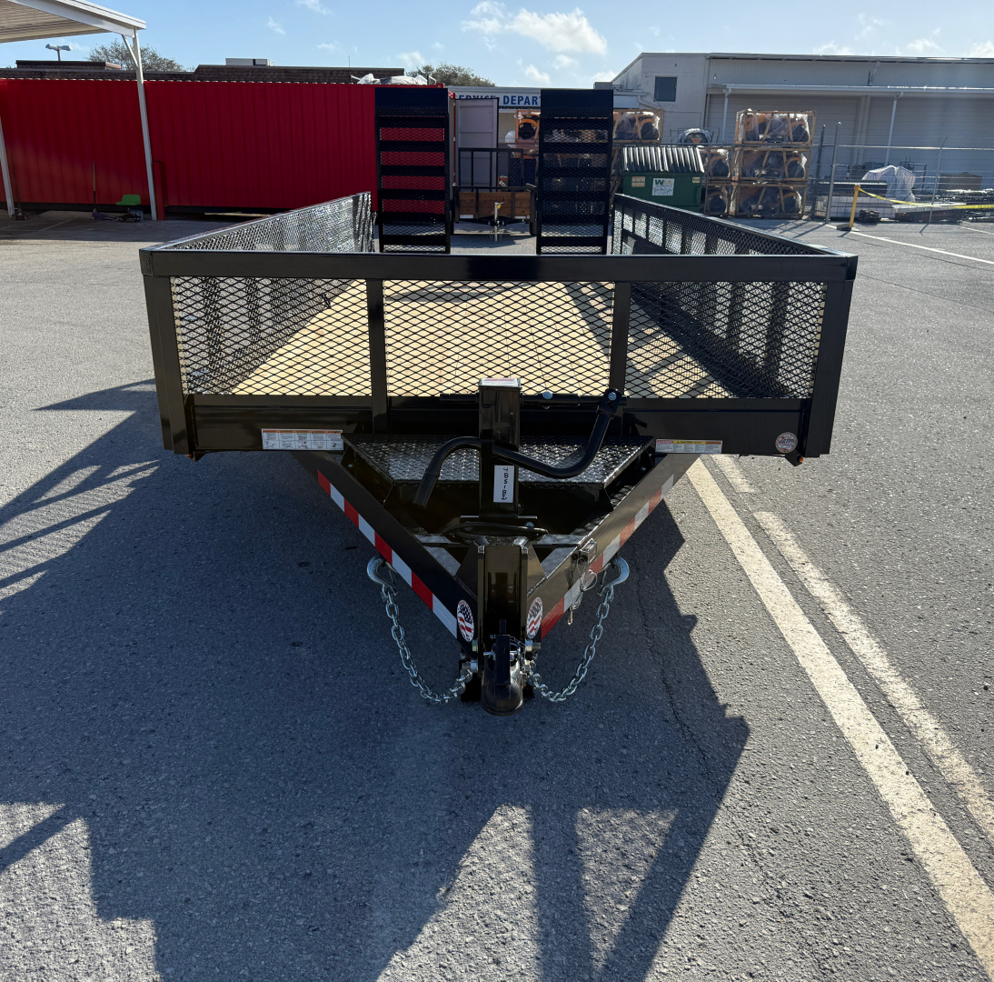 New 2026 Sure-Trac 7x18 (16+2) Tube Top Beavertail 14K Utility Trailer