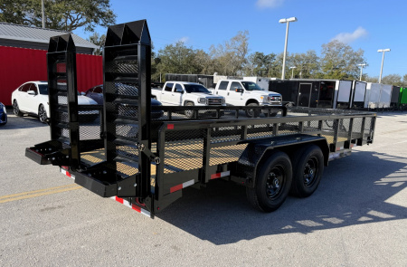 New 2026 Sure-Trac 7x18 (16+2) Tube Top Beavertail 14K Utility Trailer