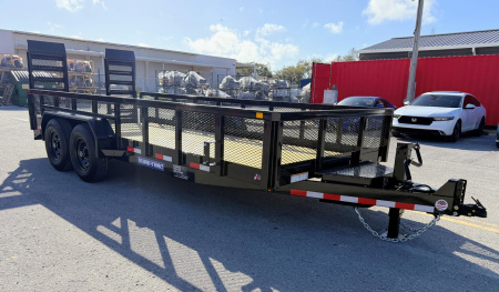 New 2026 Sure-Trac 7x18 (16+2) Tube Top Beavertail 14K Utility Trailer