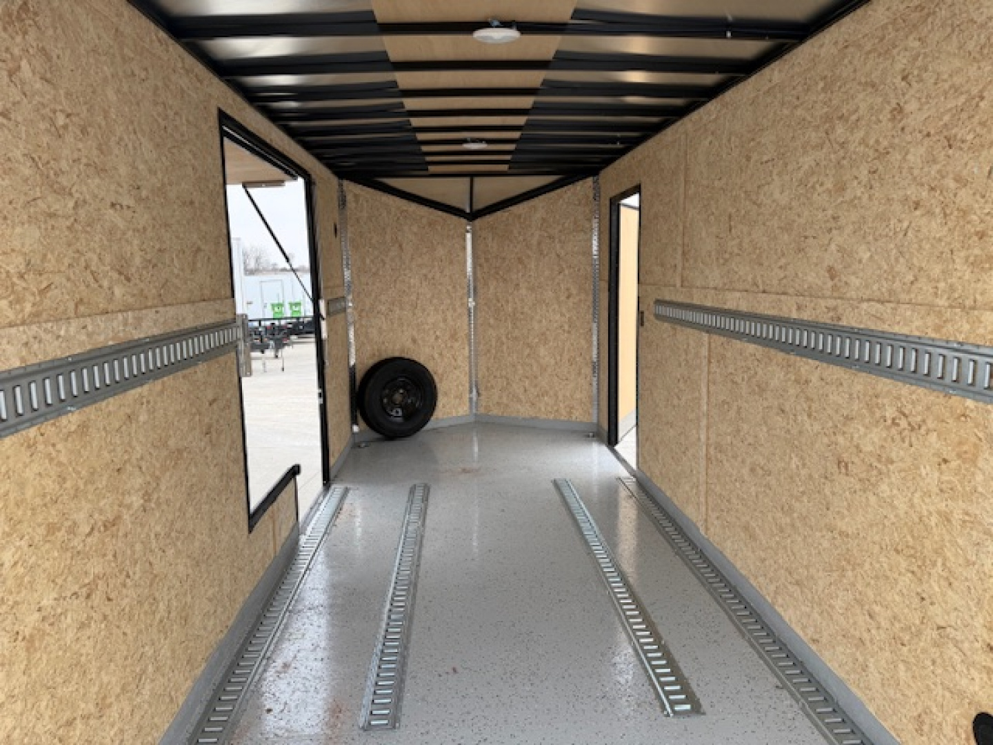 Used 2023 Formula Triumph Charcoal/Black Trim 7'x16' 7k Flat Top Slanted V-Nose Enclosed Cargo Trailer