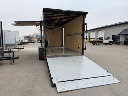 Used 2023 Formula Triumph Charcoal/Black Trim 7'x16' 7k Flat Top Slanted V-Nose Enclosed Cargo Trailer