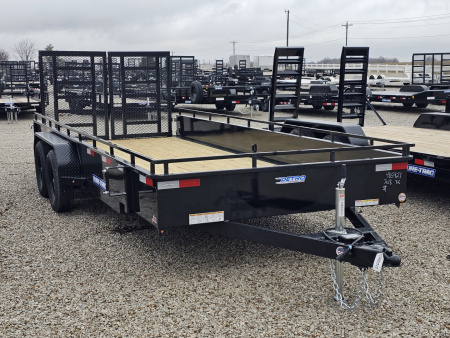 New 2026 Sure-Trac 7x18 7K Steel High Side Utility Trailer w Split Reinforced Gate
