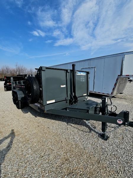 New 2026 CHARCOAL Sure-Trac 82 x 16 14K HD Low Profile Telescopic Dump Trailer