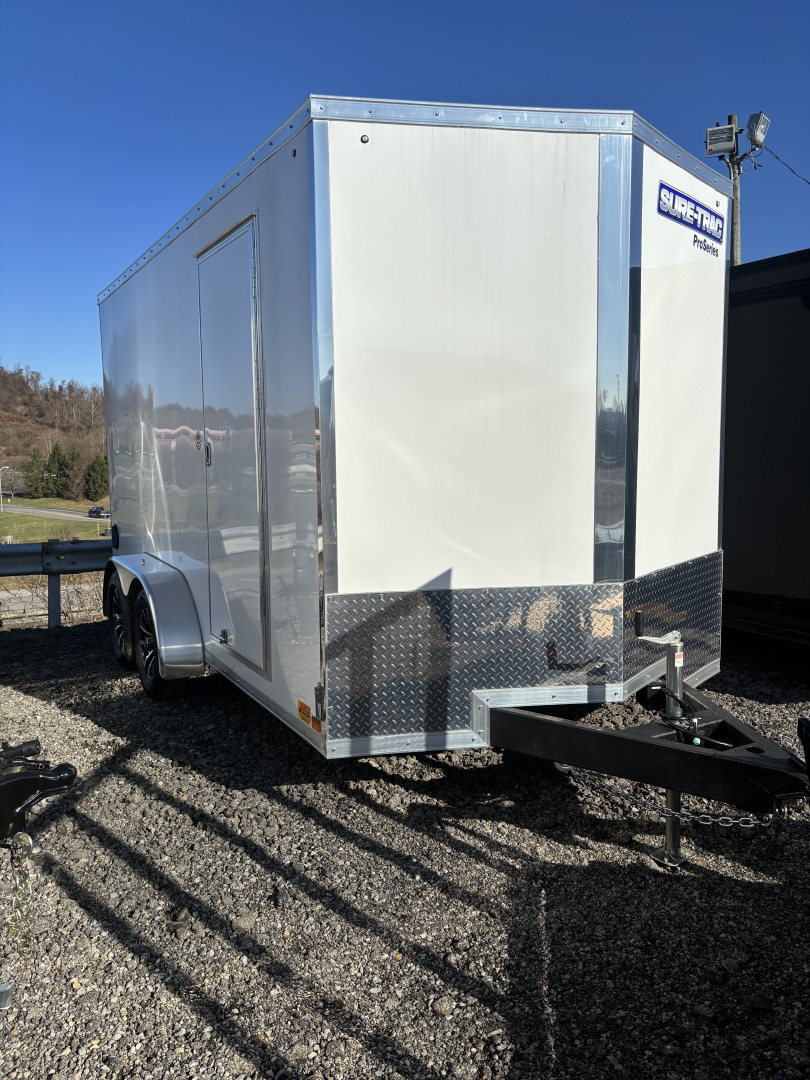 New 2026 Sure-Trac 7X14 Cargo / Enclosed Trailer (WHITE)