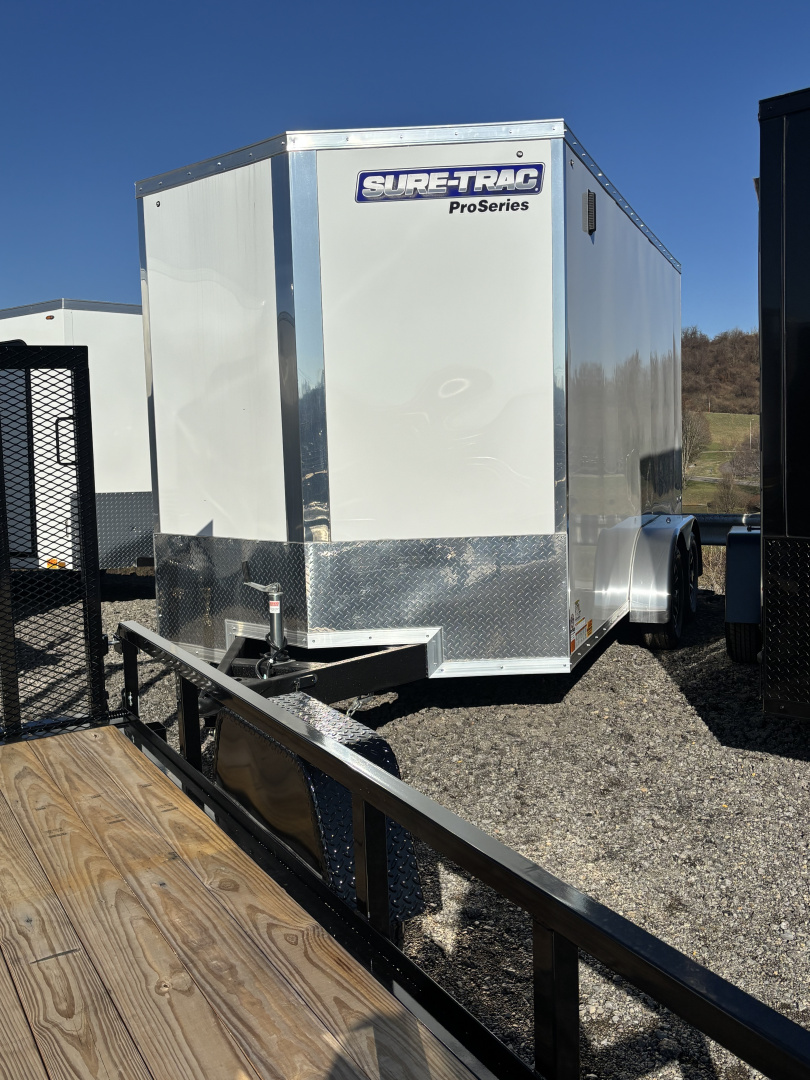 New 2026 Sure-Trac 7X14 Cargo / Enclosed Trailer (WHITE)