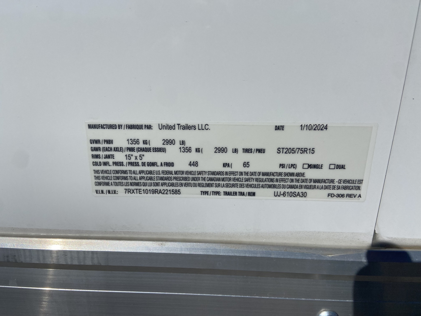 Used 2024 United UJ 6X10 Cargo Enclosed Trailer