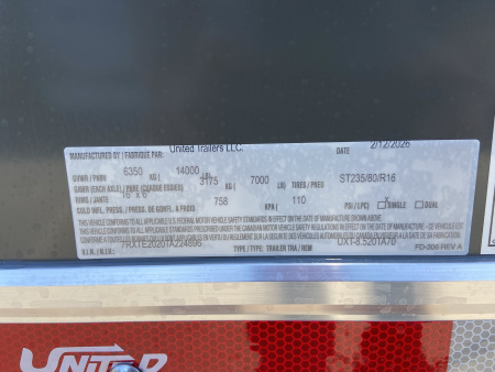 New United UXT 8.520 Cargo Enclosed Trailer