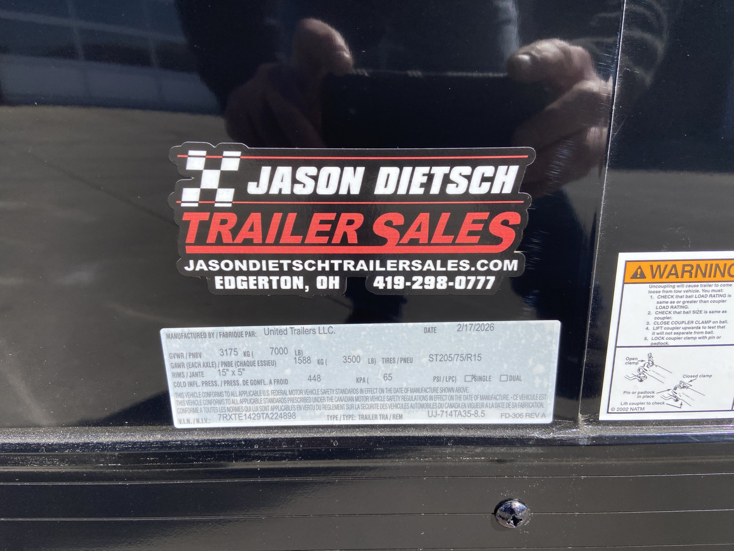 New United UJ 7X14 Cargo Enclosed Trailer