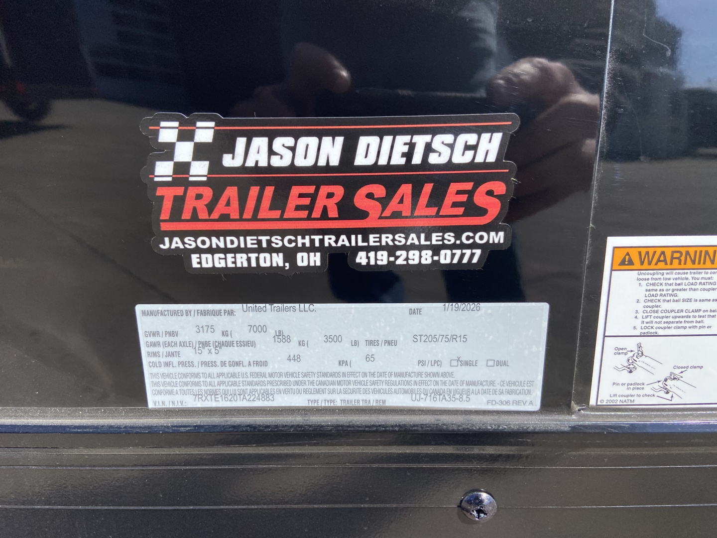New United UJ 7X16 Cargo Enclosed Trailer