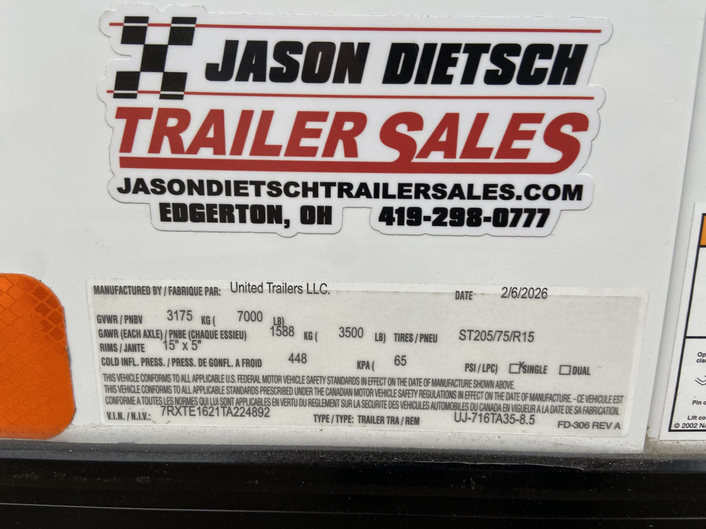 New United 16' Enclosed Cargo Trailer