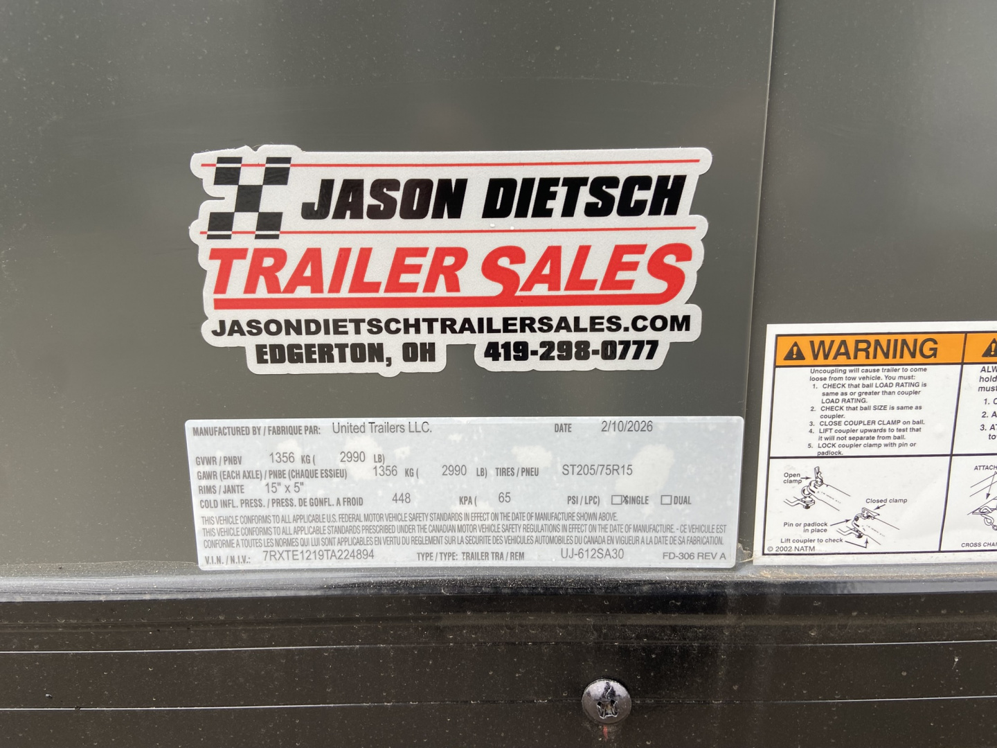 New United UJ 6X12 Cargo Enclosed Trailer