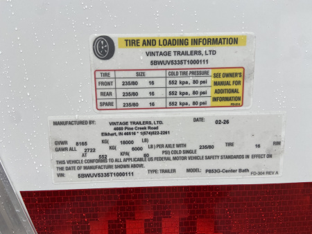 New Vintage 8X53 Center Bath Racing Trailer