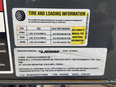 New 83" X 16' DT - 14K Telescopic Dump