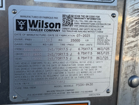 Used 2026 Wilson Trailer FOREMAN 84x30' Stock Trailer