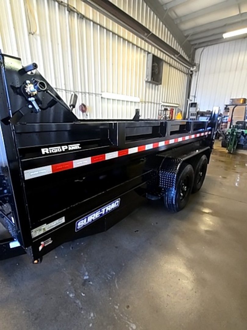 New 2026 Sure-Trac 7 x 14 HD Low Profile Telescopic Dump 14K (BLACK)