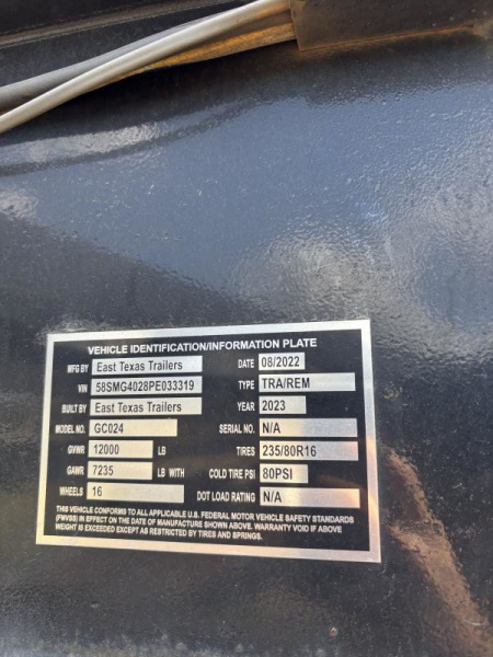 Used 2022 East Texas 102x40 Drive-Over-Fender 12K Equipment Trailer