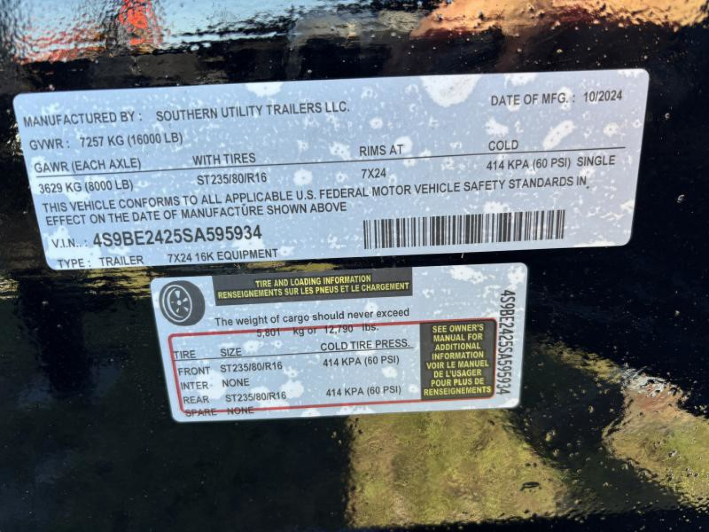 New 2024 Southern Utility 7x24 16K - HD Ramps Equipment Trailer