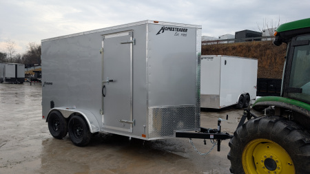 New 2026 Homesteader 6x12 Tandem Intrepid V-Nose Cargo Trailer w/ Barn Doors