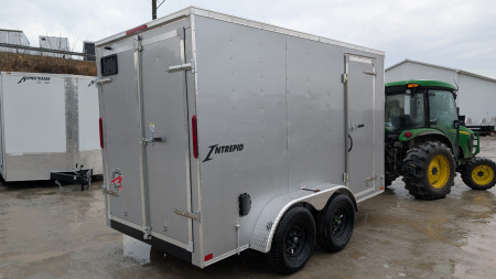 New 2026 Homesteader 6x12 Tandem Intrepid V-Nose Cargo Trailer w/ Barn Doors
