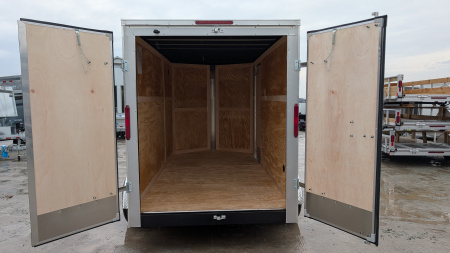 New 2026 Homesteader 6x12 Tandem Intrepid V-Nose Cargo Trailer w/ Barn Doors