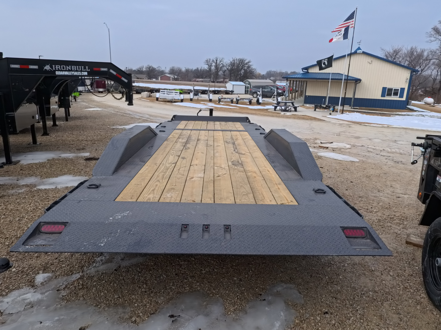 New 2026 Iron Bull 102 x 22 (16+6) TWB Tilt Trailer, Gray with 16K GVWR, Fork Holders, 16 Ply Tires