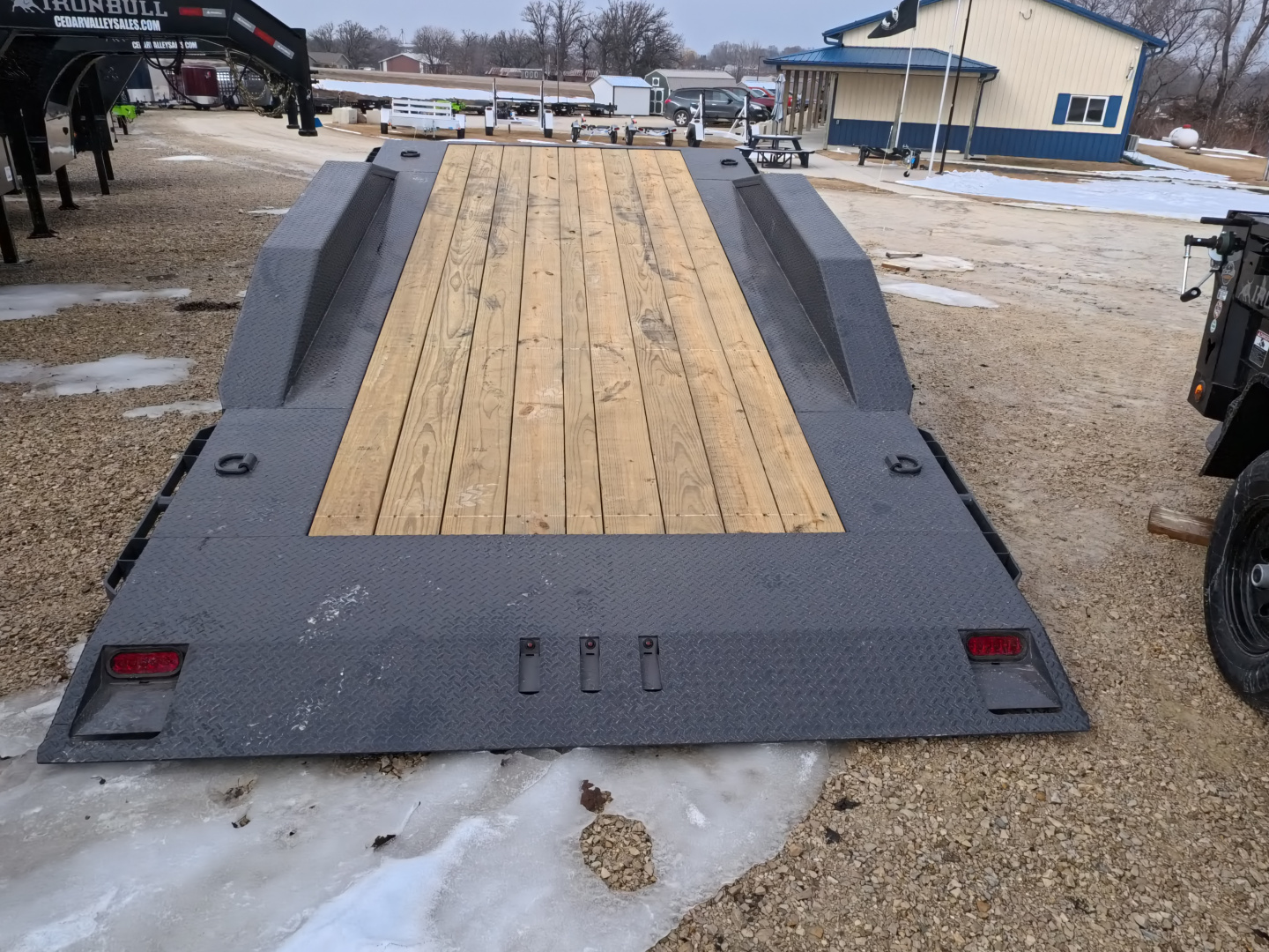 New 2026 Iron Bull 102 x 22 (16+6) TWB Tilt Trailer, Gray with 16K GVWR, Fork Holders, 16 Ply Tires