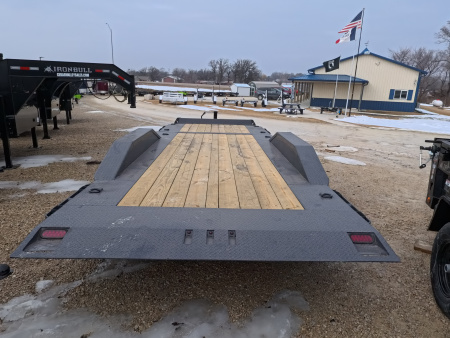 New 2026 Iron Bull 102 x 22 (16+6) TWB Tilt Trailer, Gray with 16K GVWR, Fork Holders, 16 Ply Tires